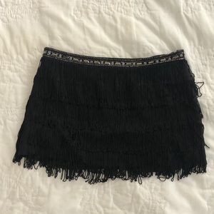 Black Fringe skirt